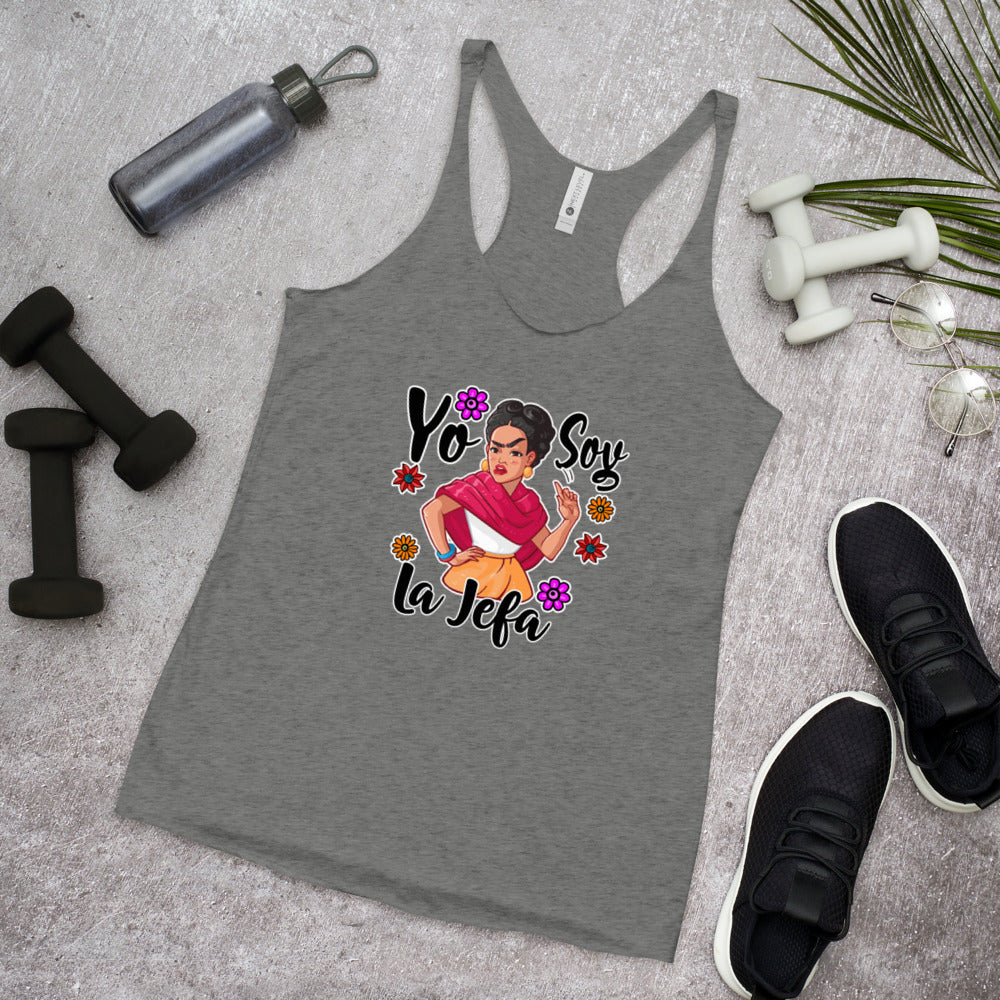 Yo Soy La Jefa Frida Kahlo Women's Racerback Tank Top
