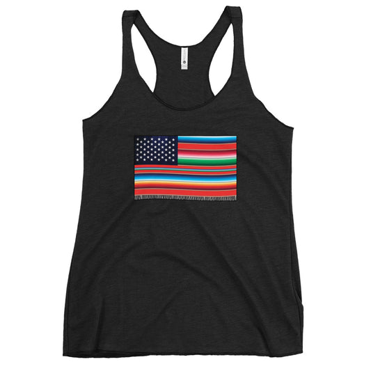 Cross Cultured Serape American Flag Women's Racerback Tank