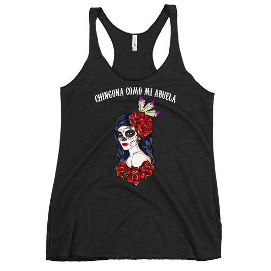 Chingona Como mi Abuela Women's Racerback Tank Top