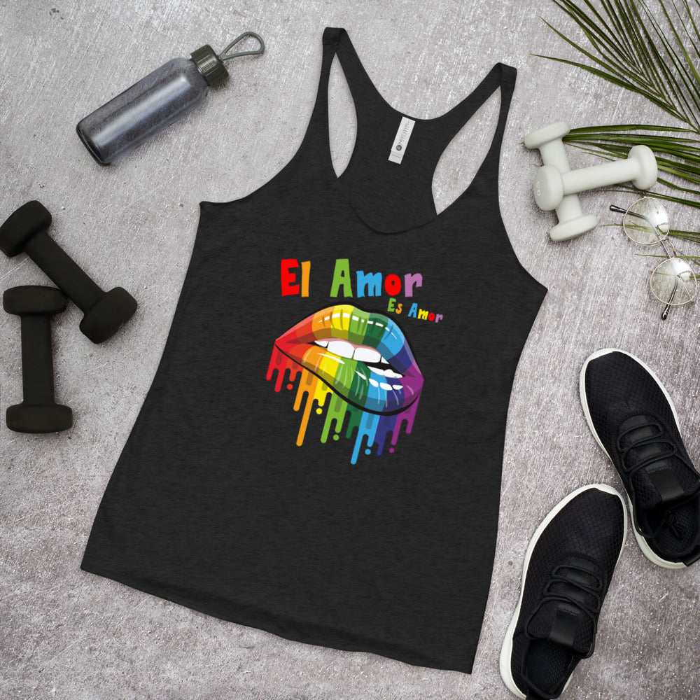 El Amor Es Amor Love is Love LGBTQ Racerback Tank