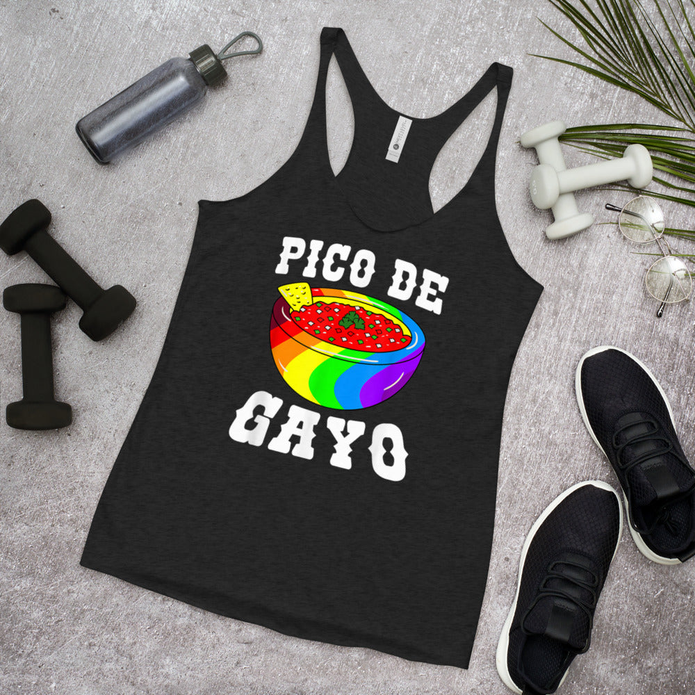 Pico De Gayo - Latinx LGBTQ Racerback Tank