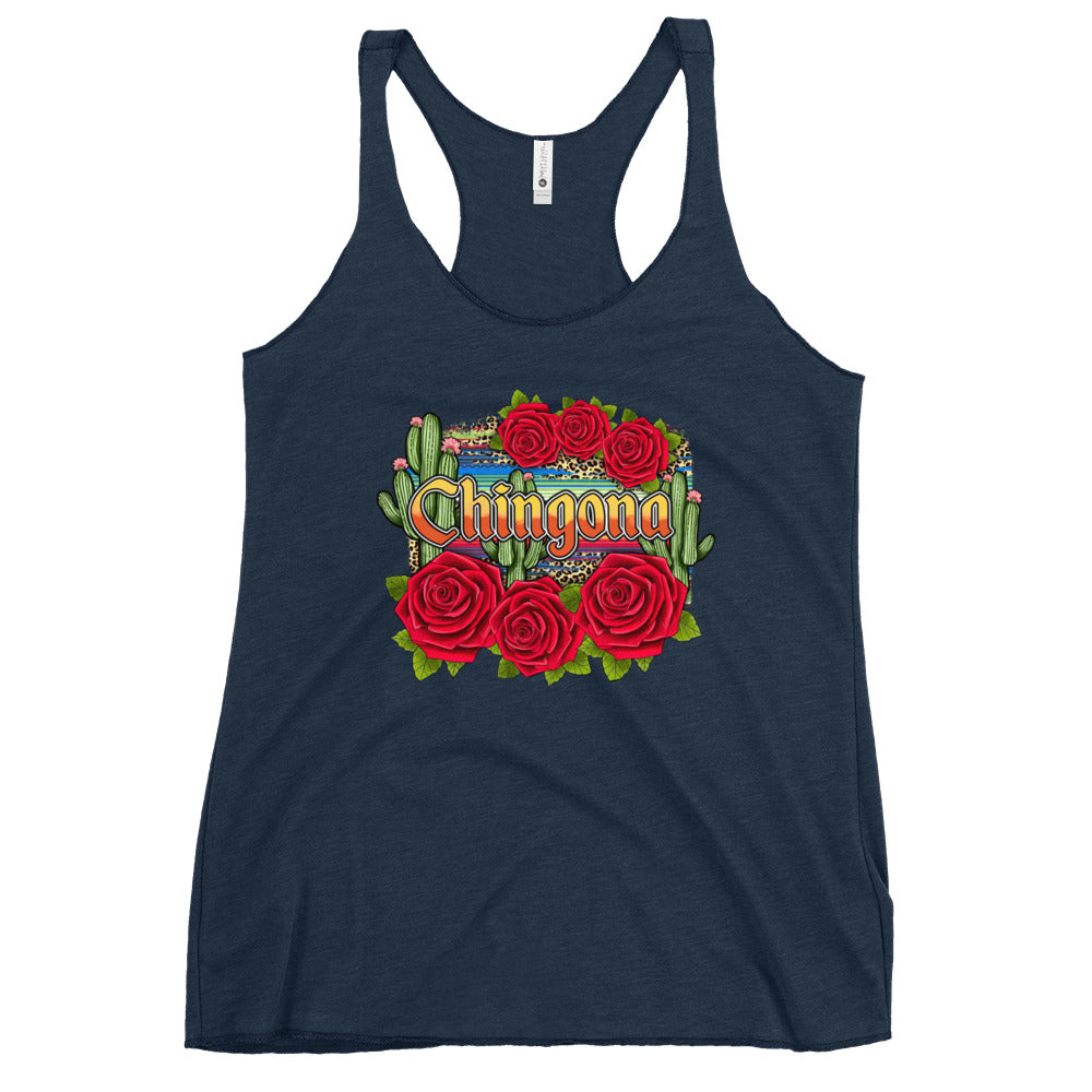 Chingona Red Roses Racerback Tank
